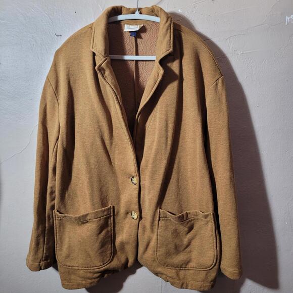 Heather Camel Blazer - sweatshirt material - super soft! size L - Picture 1 of 4